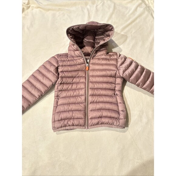 Save The Duck Kids Size 4 Years Puffer Coat Soft Purple Animal Free 4T - Picture 1 of 16